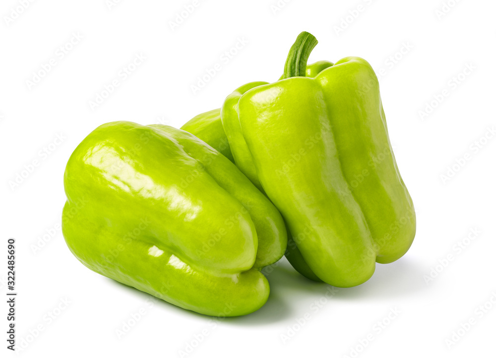 Sticker Green pepper on white background