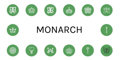 monarch simple icons set