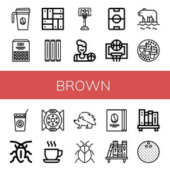 brown icon set