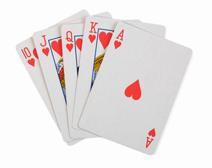 playing cards on white background