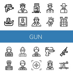 Set of gun icons