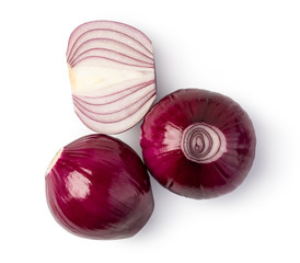 red onion on white background