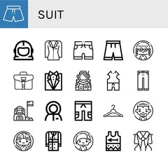 suit simple icons set