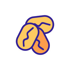 Nut icon vector. Thin line sign. Isolated contour symbol illustration