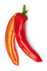 Red chili pepper on a white background