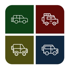 off road simple icons set