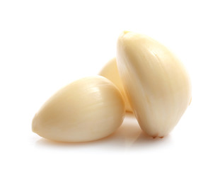 Fresh garlic on white background
