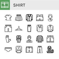 shirt icon set