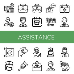 assistance icon set