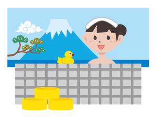 銭湯　お風呂　女性