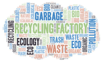 Obraz premium Recycling Factory word cloud.