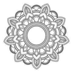 Hand-drawn Mandala decorative round ornament with watercolor style - vector oriental ornament
