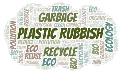 Fototapeta premium Plastic Rubbish word cloud.