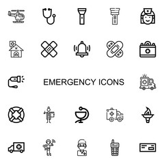 Editable 22 emergency icons for web and mobile