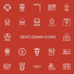 Editable 22 gentleman icons for web and mobile