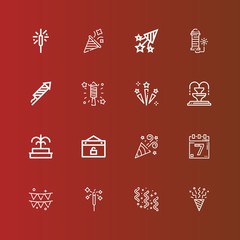 Naklejka premium Editable 16 fireworks icons for web and mobile