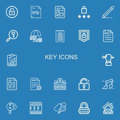 Editable 22 key icons for web and mobile