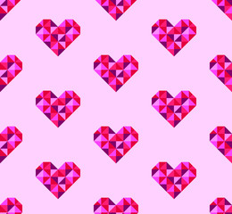 Retro pink disco patterned hearts pattern