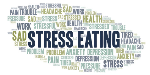 Fototapeta premium Stress Eating word cloud.