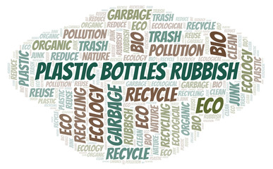 Obraz premium Plastic Bottles Rubbish word cloud.