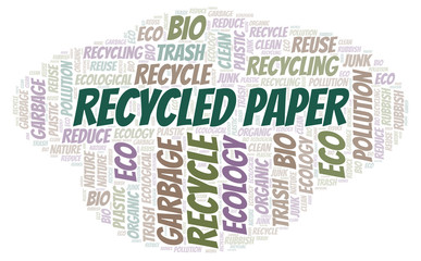 Recycled Paper word cloud.