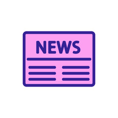 newspaper icon vector. Thin line sign. Isolated contour symbol illustration