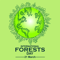 International Day of Forest Vector Illustration. - Vector 