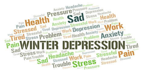 Obraz premium Winter Depression word cloud.