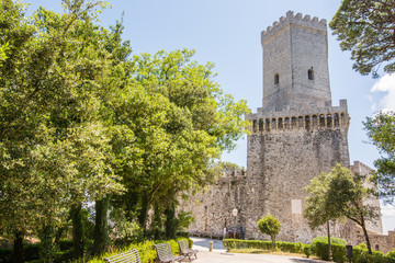 Fototapeta na wymiar Erice, Sicily, Italy. Castello Pepoli, medieval and norman castle