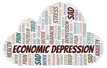 Obraz premium Economic Depression word cloud.