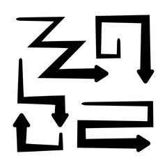 black curved arrows set cursor vector