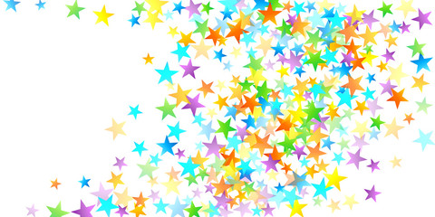 Rainbow Festive Confetti. Carnival Star Falling.