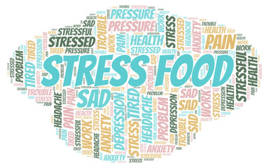 Fototapeta premium Stress Food word cloud.