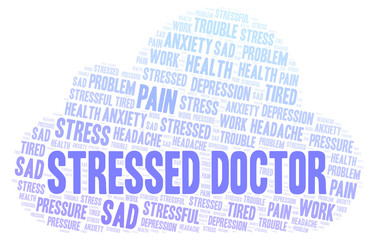 Obraz premium Stressed Doctor word cloud.