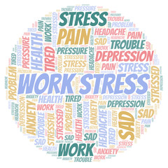 Fototapeta premium Work Stress word cloud.