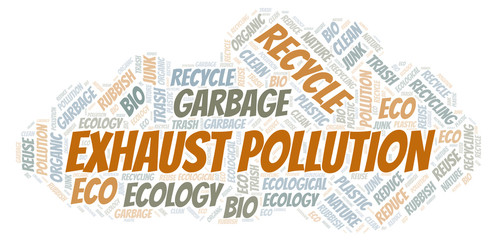 Obraz premium Exhaust Pollution word cloud.