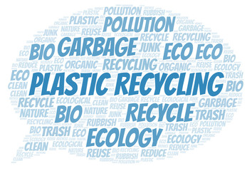 Fototapeta premium Plastic Recycling word cloud.