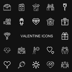 Editable 22 valentine icons for web and mobile