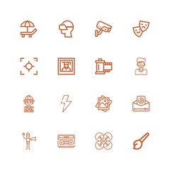 Editable 16 camera icons for web and mobile