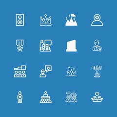 Editable 16 leader icons for web and mobile