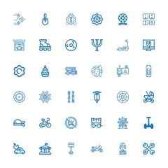 Editable 36 wheel icons for web and mobile