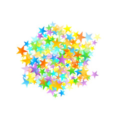 Rainbow Festive Confetti. Carnival Star Falling.