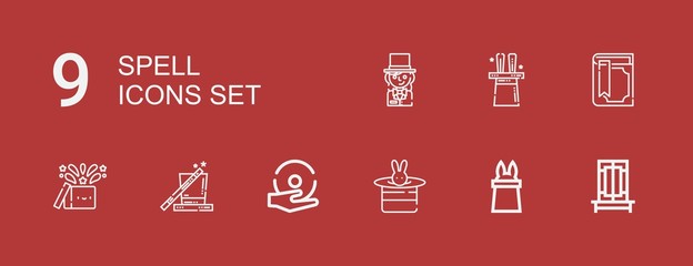 Editable 9 spell icons for web and mobile