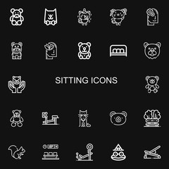 Editable 22 sitting icons for web and mobile