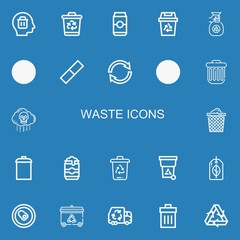 Editable 22 waste icons for web and mobile