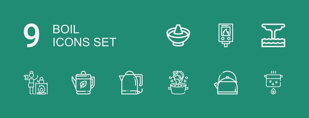 Editable 9 boil icons for web and mobile