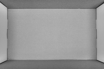 Empty white cardboard box background texture top view down