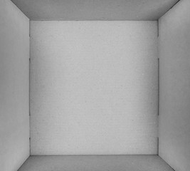 Empty white cardboard box background texture top view down
