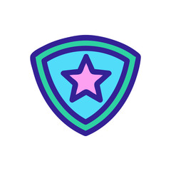 Super Hero Shield Icon Vector. Thin line sign. Isolated contour symbol illustration