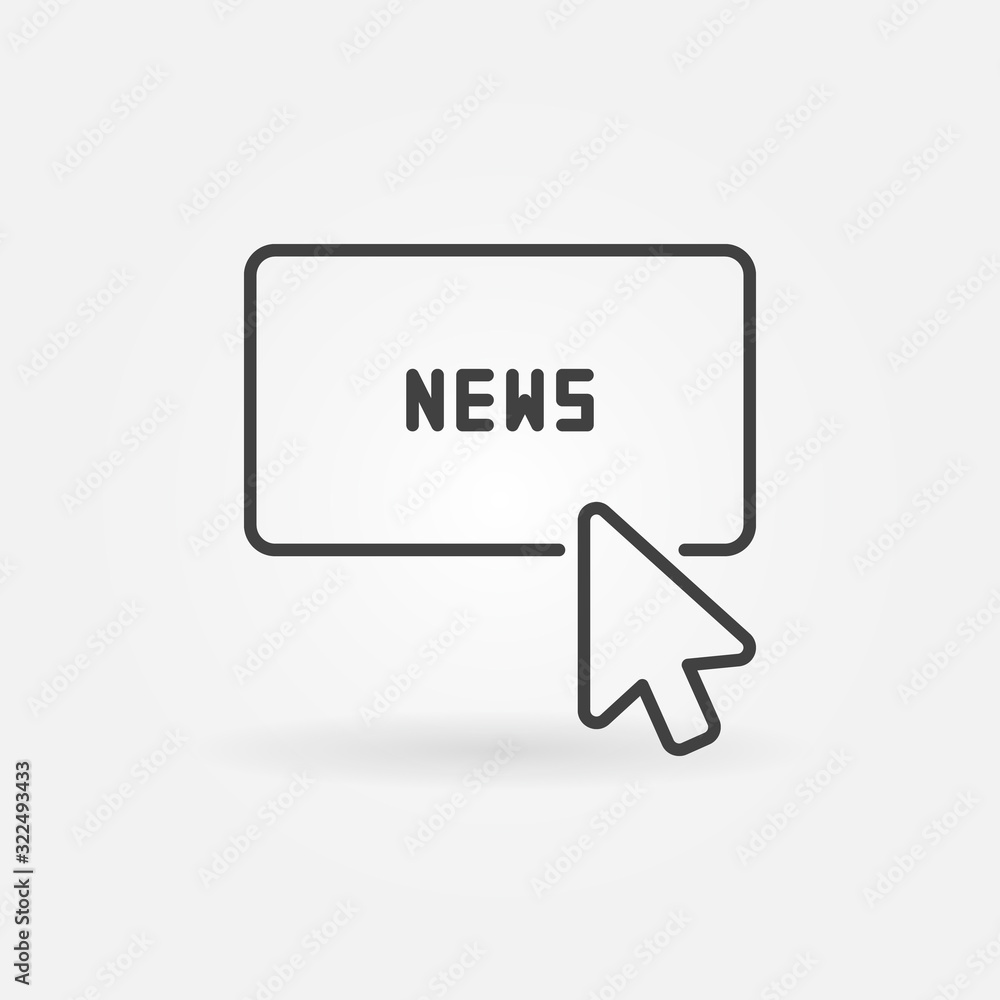 Poster Mouse click on news button vector concept icon or design element